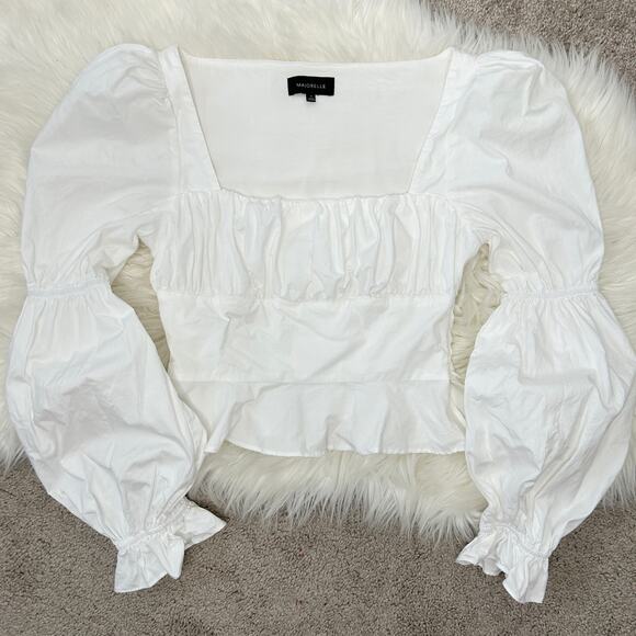 MAJORELLE Top Womens Size XS Puff Sleeve Milkmaid Regency Cottage Angelcore VSCO - Picture 2 of 10